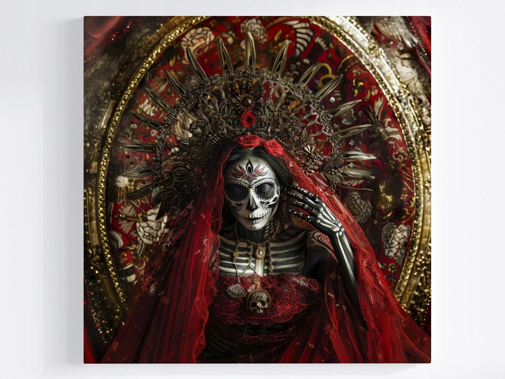 Canvas Vászonkép Portré Mikulás Mexikó Koponya Királynő 80x80