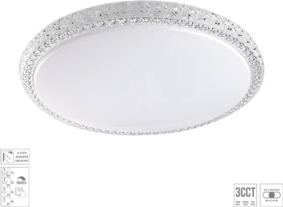 Prezent 71339 - dimmelhető LED mennyezeti lámpatest AMBIA LED/30W/230V átm. 39,5 cm átlátszó