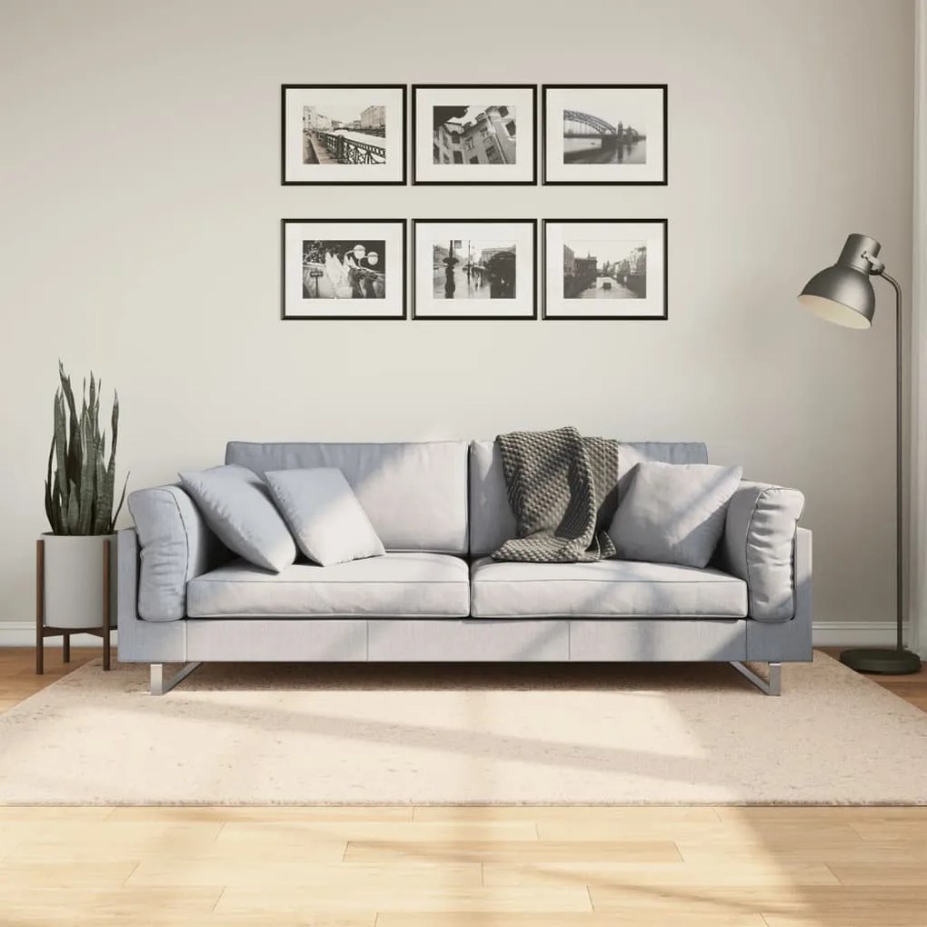 HUARTE bézs rövid szálú puha és mosható szőnyeg 140 x 200 cm