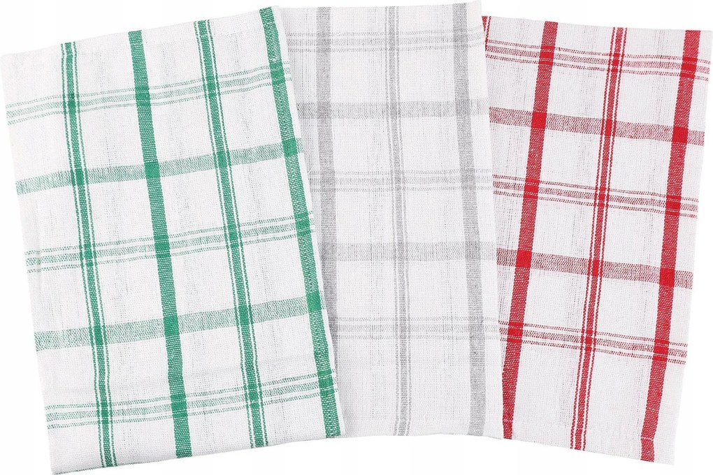 Konyhai törlőkendő szett 3 db-os kockás 35x55 cm Moraj