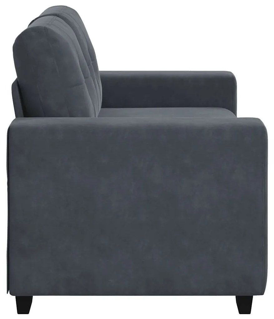 sötétszürke bársony loveseat kanapé 120 cm