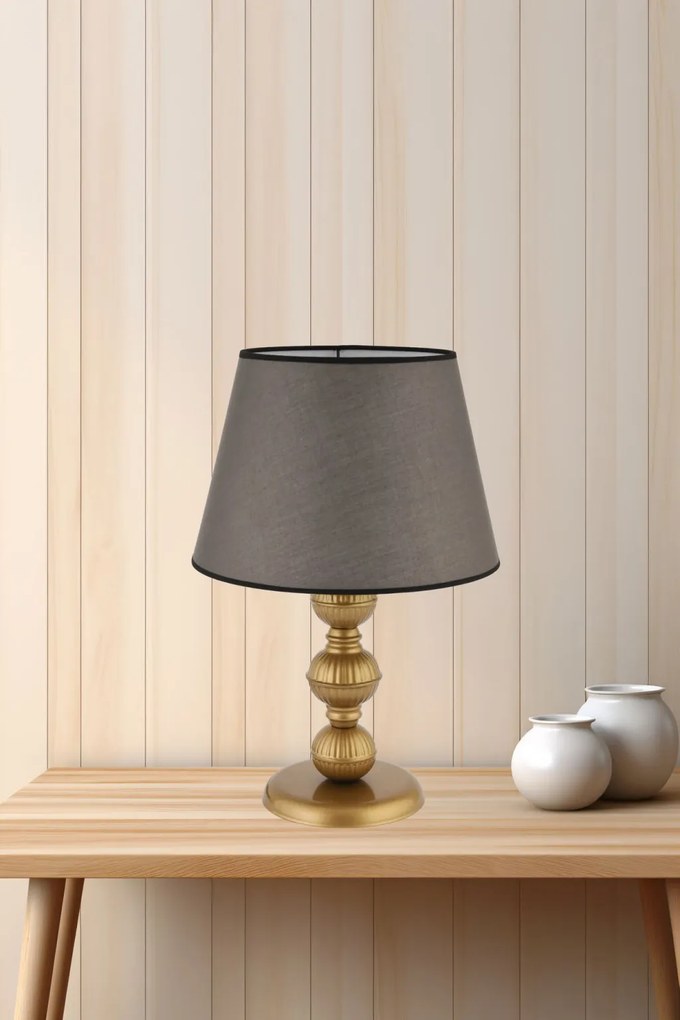 Fém éjjeli lámpa, antracit-arany, 20 cm