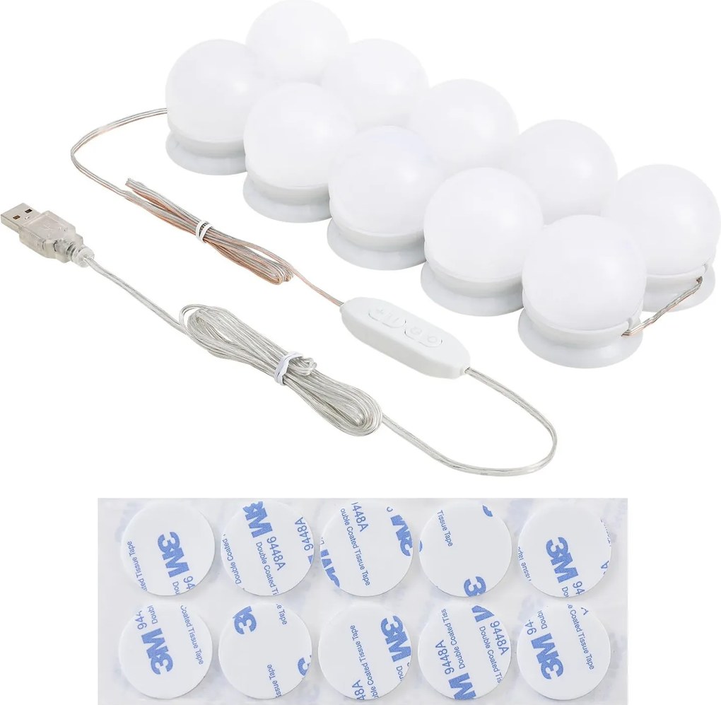 Juskys Bella fésülködőasztal LED világítással - fehér