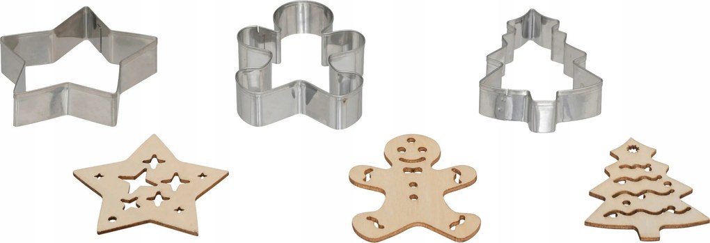 Mézeskalács Formák Rozsdamentes Acél 3 Db Karácsonyi Ezüst