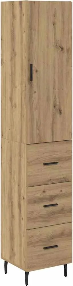 vidaXL Magasfiú fiókkal Artisan tölgy 34,5 x 34 x 180 cm Faanyag