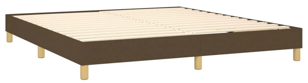 barna szövet rugós és LED-es ágy matraccal 160x200 cm