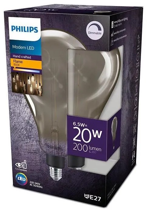LED Dimmelhető izzó Philips A160 E27/6,5W/230V 1800K