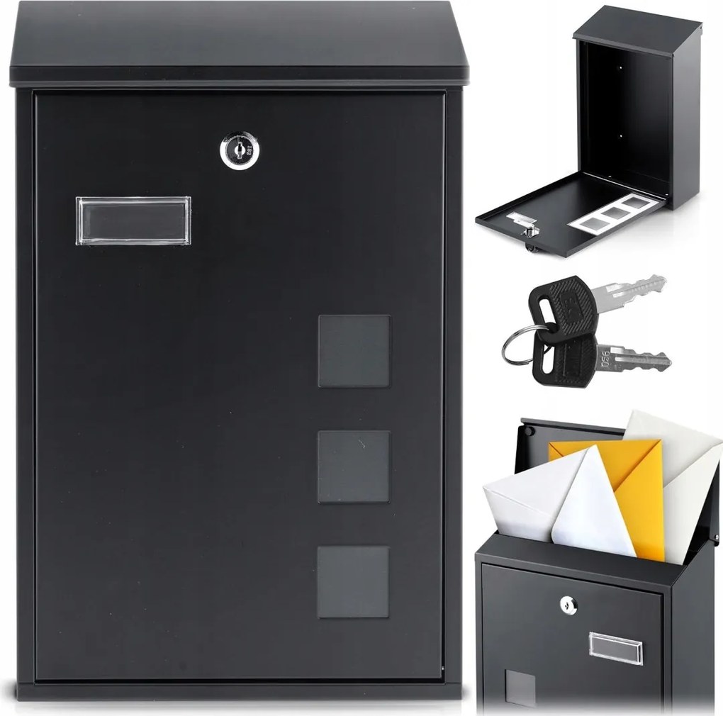 Postaláda 39x25,5x12 cm fekete HM-864 Humberg