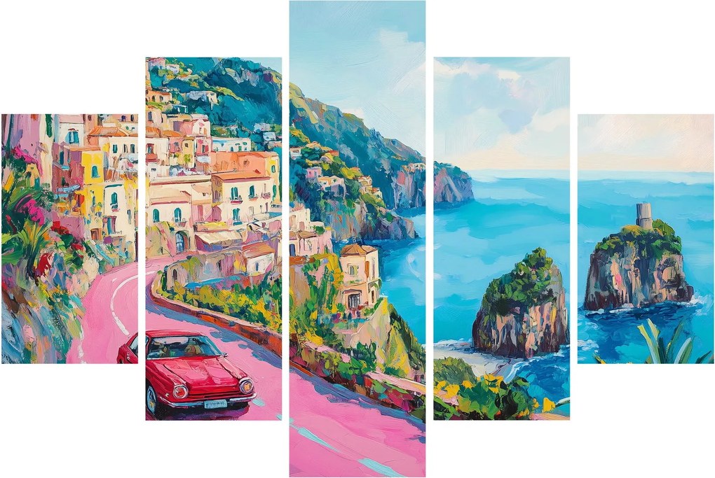 Kép - Rózsaszín part menti út (150x105 cm)