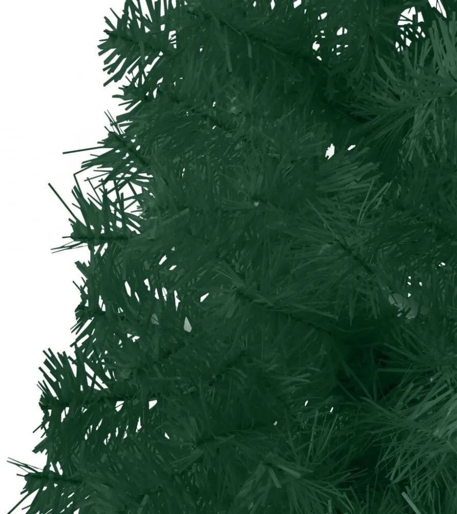 zöld vékony fél műkarácsonyfa állvánnyal 120 cm