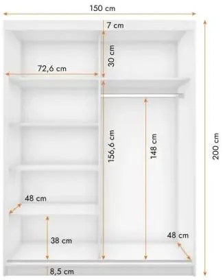 Ruhásszekrény Viola 05 (Sonoma tölgy + Sonoma tölgy). Akció -16%. 1014082