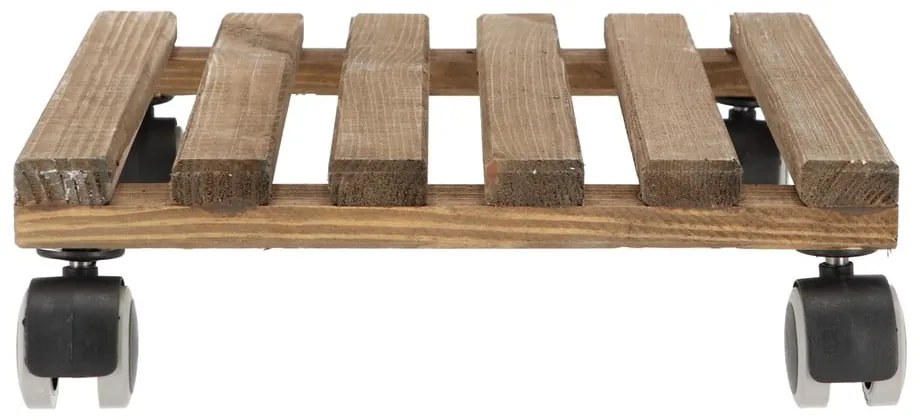 Barna fa gurulós alátét virágcserép alá, 29 x 29 cm - Esschert Design