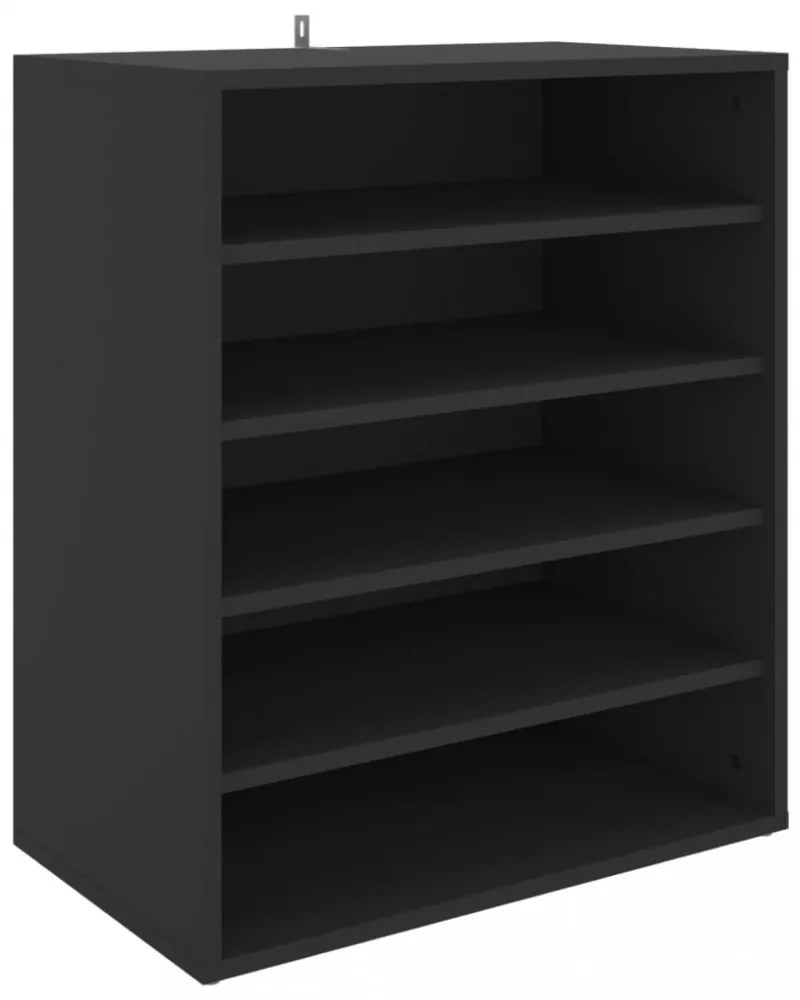 vidaX fekete szerelt fa cipősszekrény 60 x 35 x 70 cm