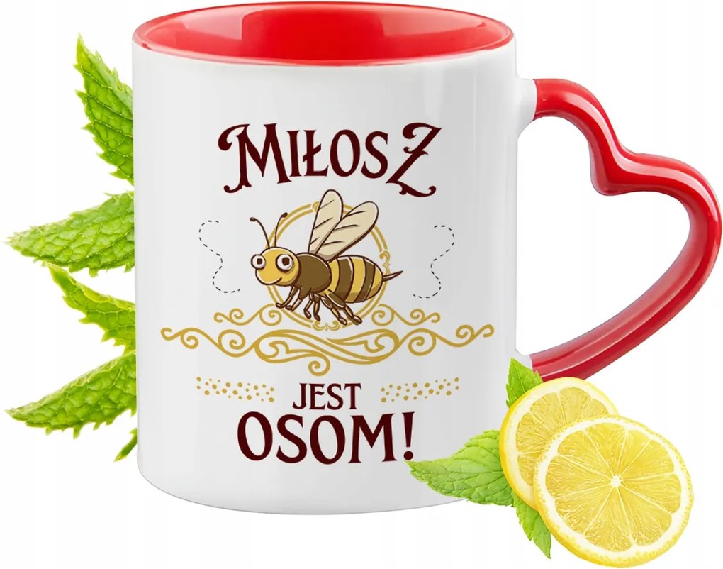 Szerelmeseknek Piros Bögre Szív Alakú Füllel Ajándék