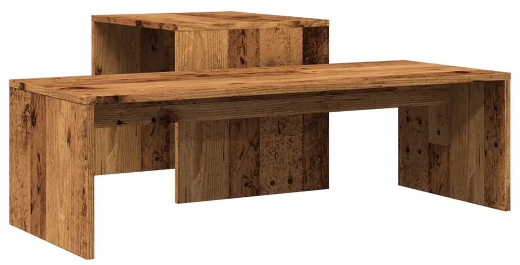 antik fa színű szerelt fa dohányzóasztal 100 x 48 x 40 cm