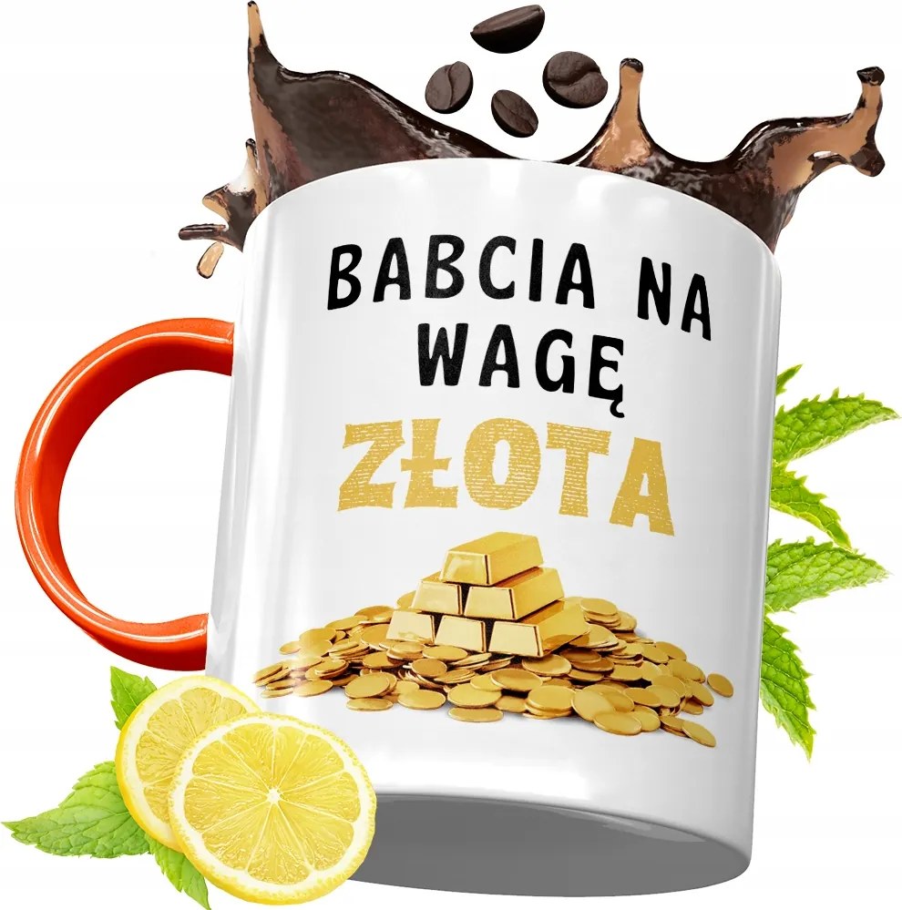 Narancssárga Bögre Nagymamáknak Nagymama Napjára Ajándék fényképes nyomattal