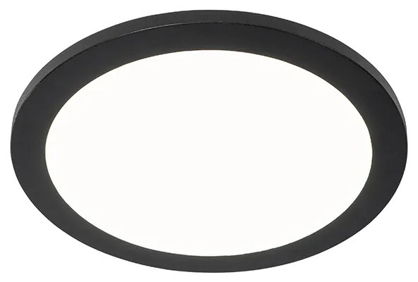 Mennyezeti lámpa fekete 30 cm LED-del, 3 fokozatú fényerőszabályzóval, IP44 - Steve