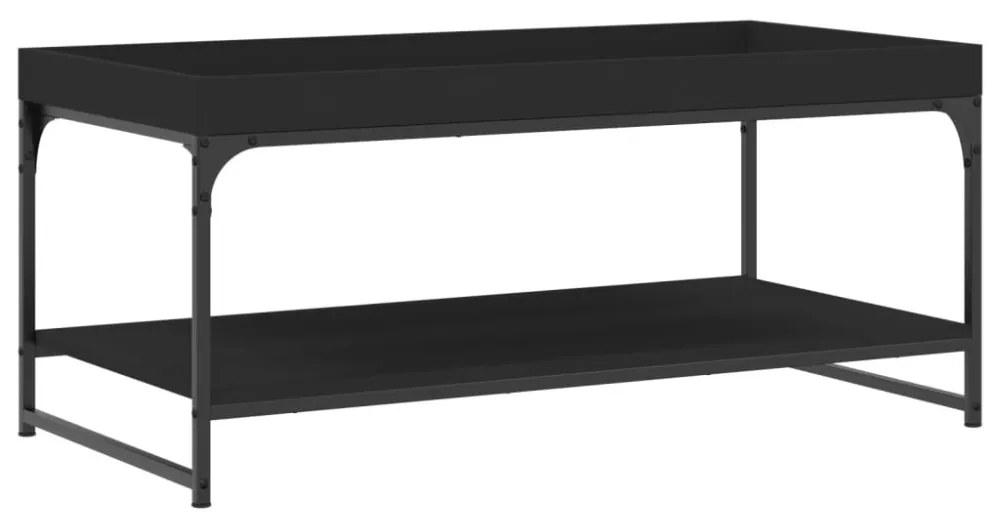 fekete szerelt fa dohányzóasztal 100 x 49 x 45 cm