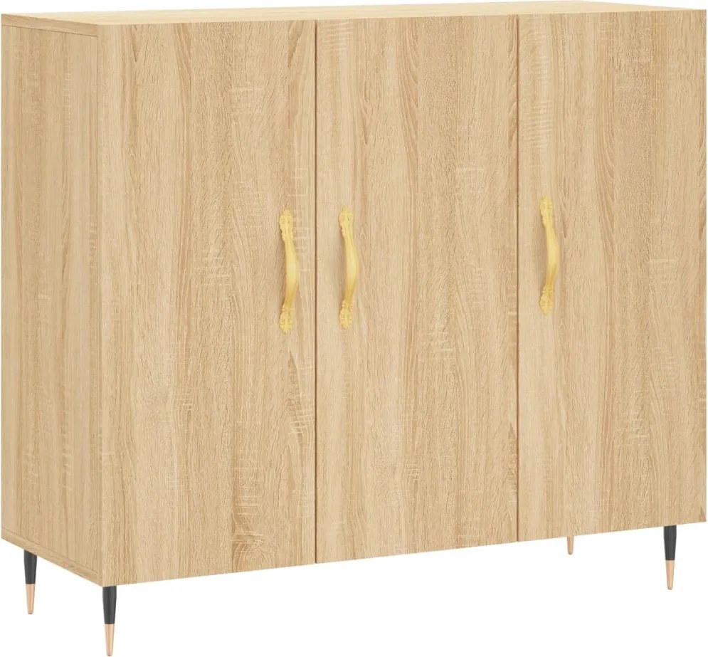 vidaXL sonoma tölgy színű szerelt fa tálalószekrény 90 x 34 x 80 cm
