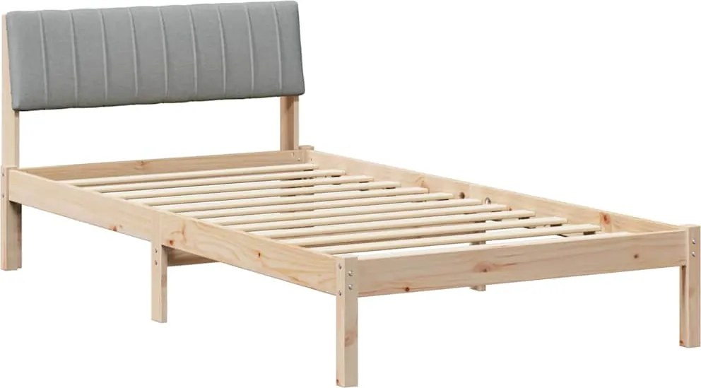 vidaXL Ágykeret Barna és világosszürke 100 x 200 cm Tömör fenyőfa