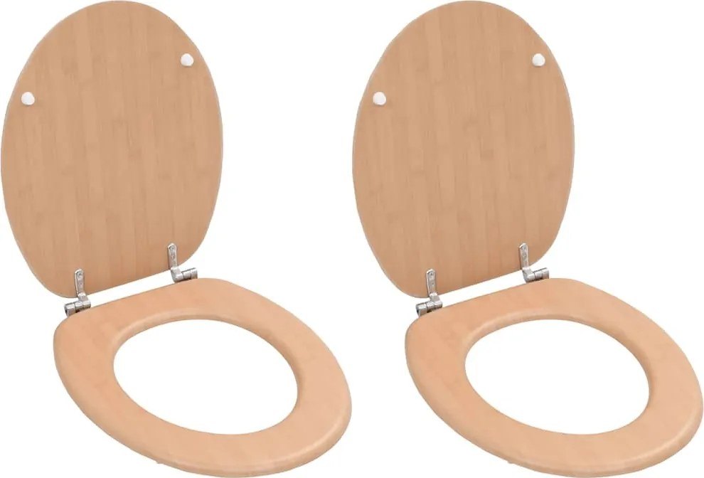 2 db bambuszmintás MDF WC-ülőke