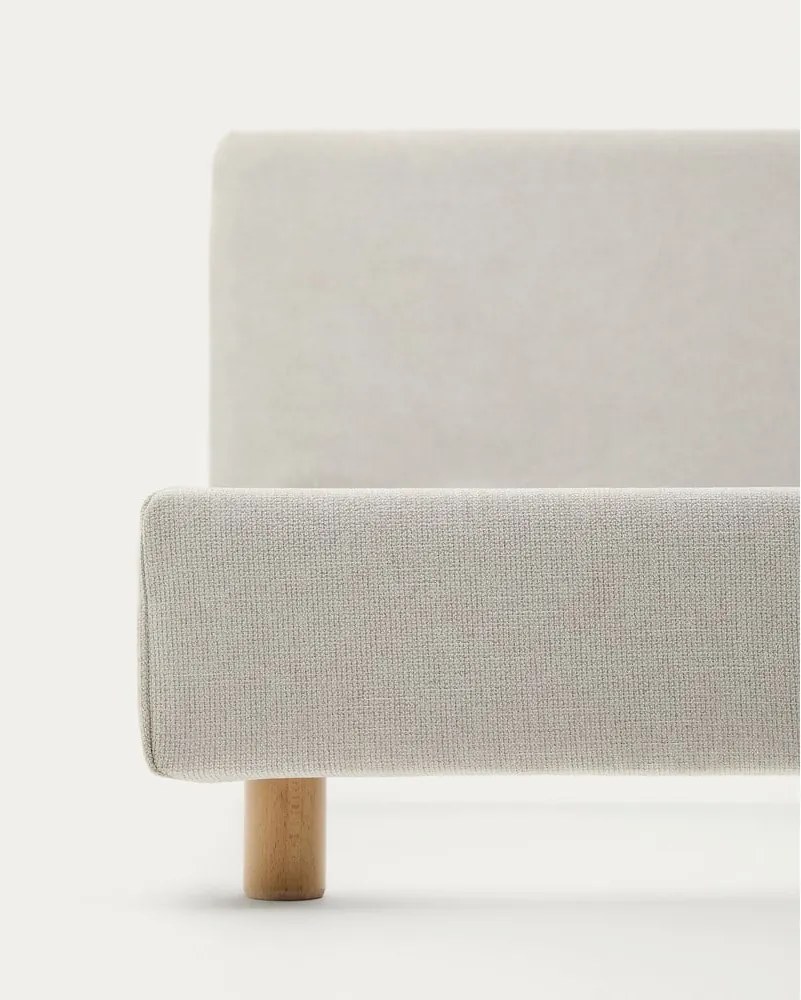 Szürke kárpitozott franciaágy ágyrács nélkül 160x200 cm Valma – Kave Home