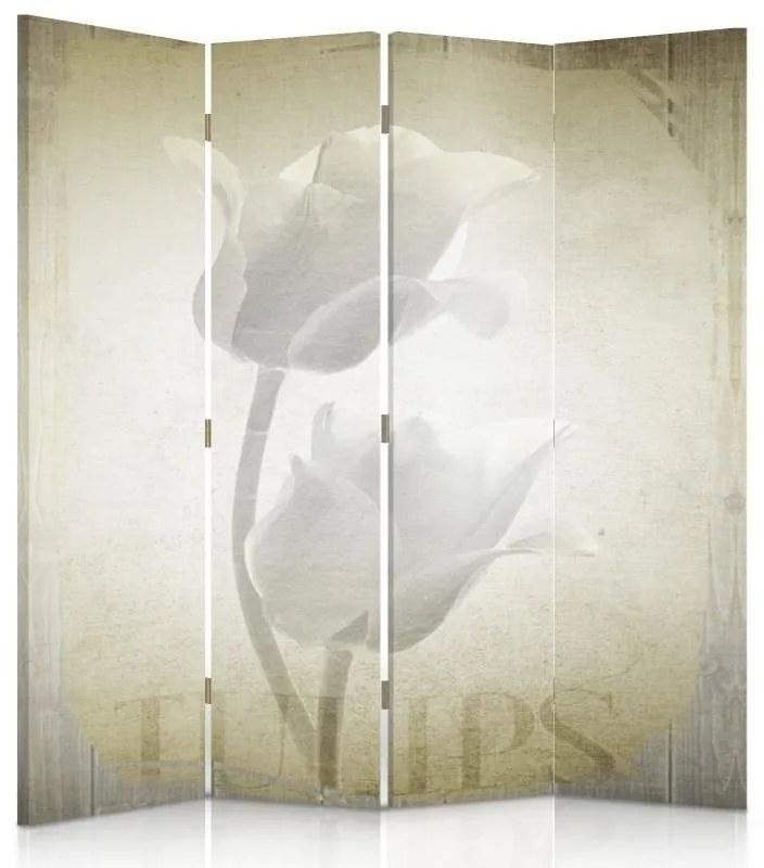 Gario Paraván Retro tulipánok Méret: 145 x 170 cm, Kivitelezés: Klasszikus paraván
