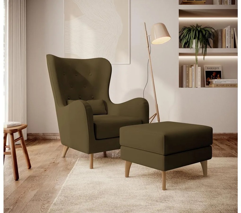 Fotel Calimero I (oliva + wenge). 1099352