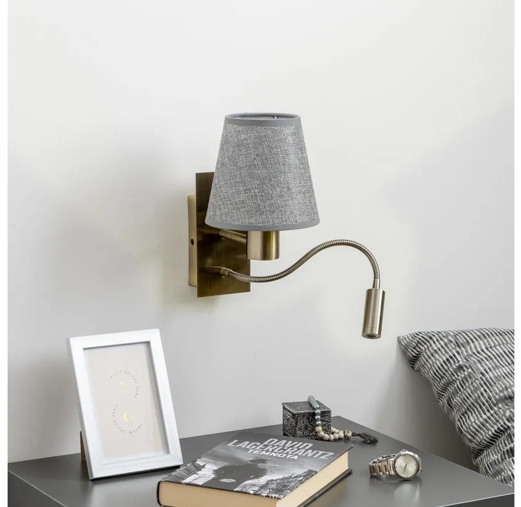Brilagi - LED Fali lámpa NUBILA 1xE27/25W/230V + LED/3W réz/szürke