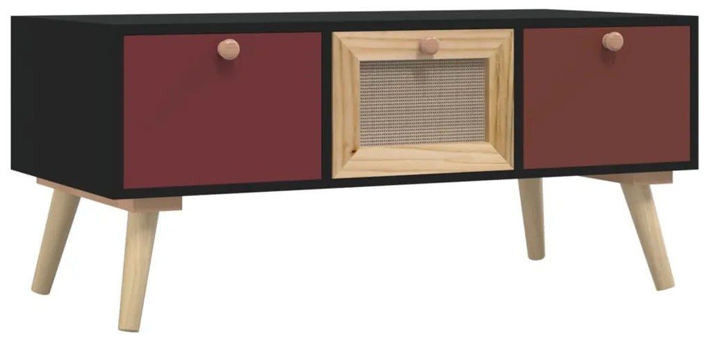 Szerelt fa dohányzóasztal fiókokkal 80 x 40 x 35,5 cm
