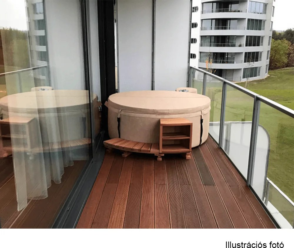 Felfújható pezsgőfürdő, fehér/szürke barna taupe, 4-6 személy, 910 l, Kamino 4 Típus
