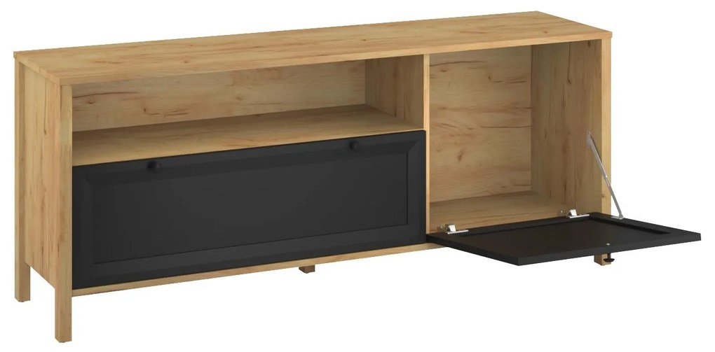 TV szekrény Bruselas (tarany craft (tölgy + fekete). 1116786