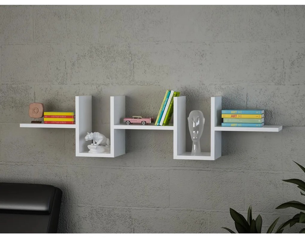 Fali polc ALONZA 20x130 cm fehér