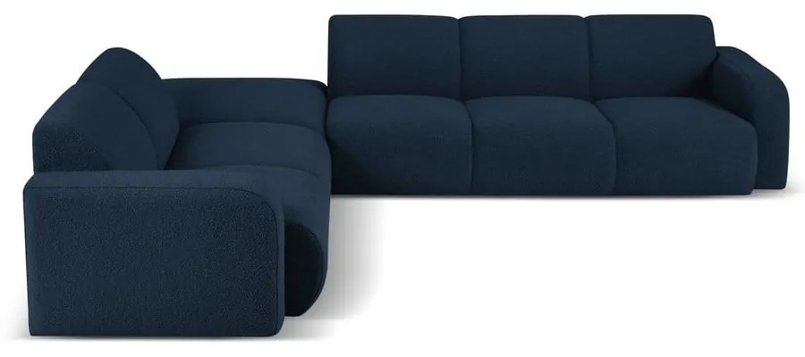 Sötétkék buklé sarokkanapé (bal oldali) Molino – Micadoni Home