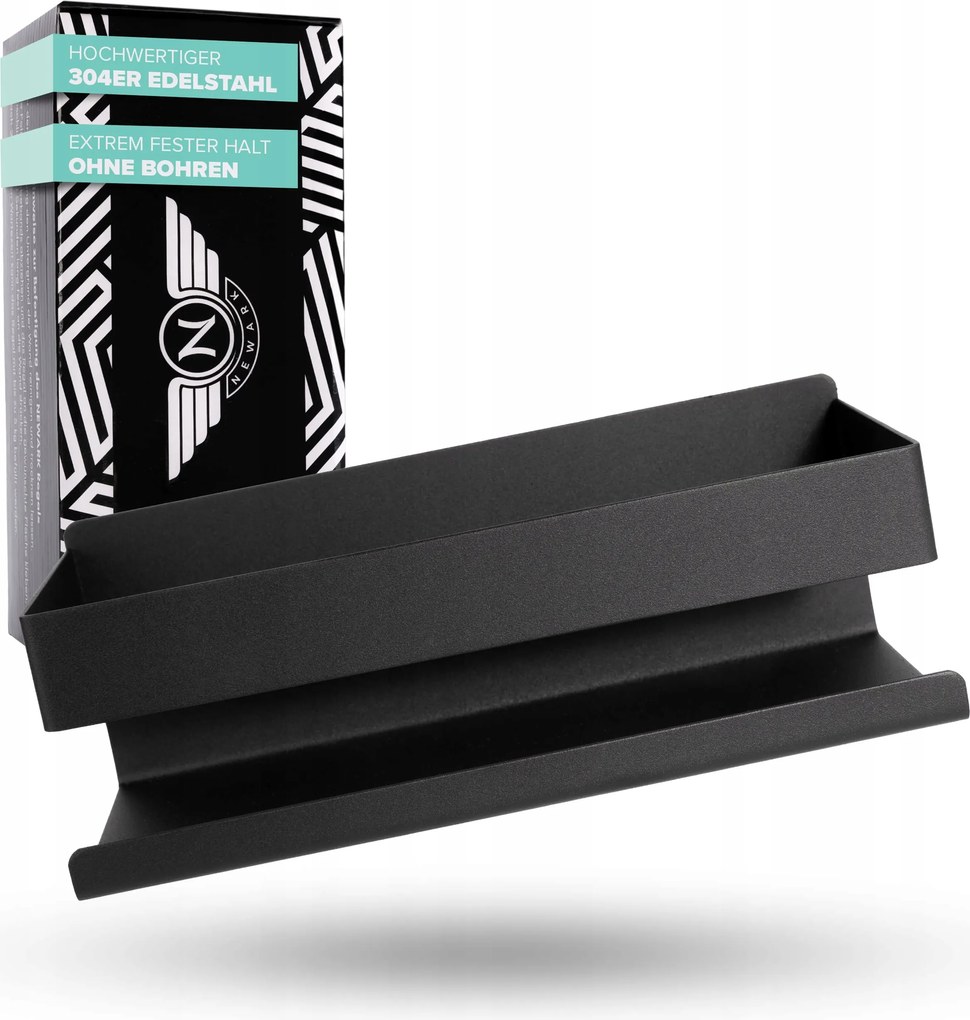 Fürdőszoba polc Newark Premium fekete matt