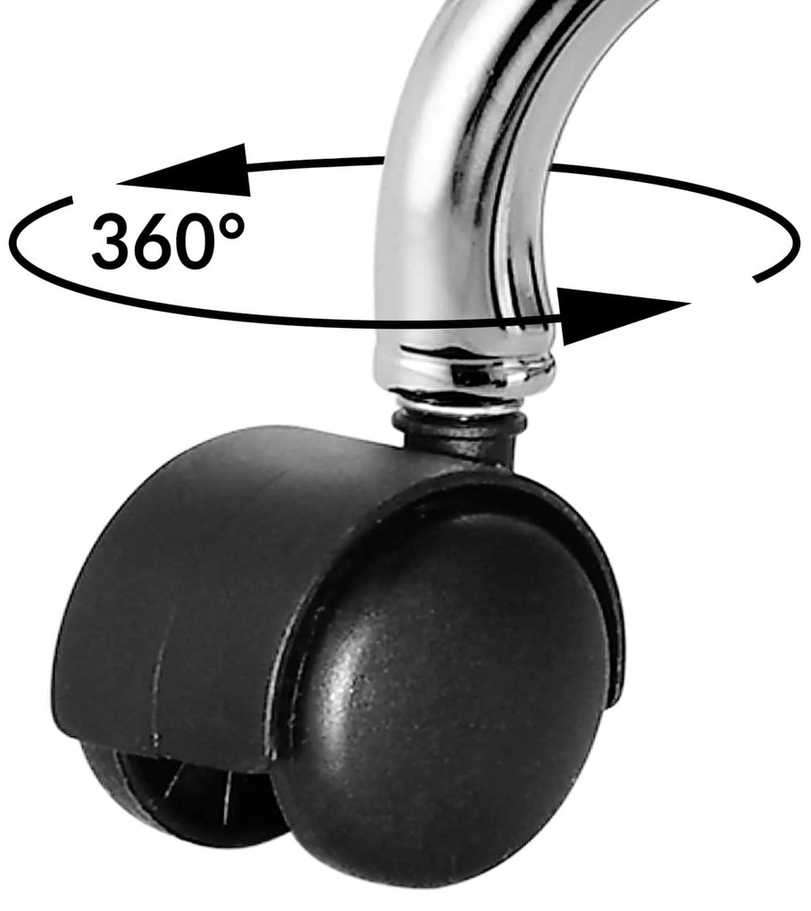 Casaria® Gurulós puff 50x51-65 cm - fekete