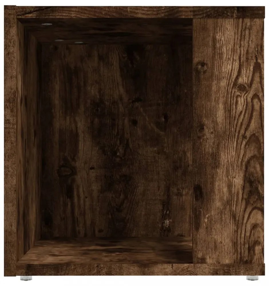 füstös tölgy színű szerelt fa kisasztal 33 x 33 x 34,5 cm