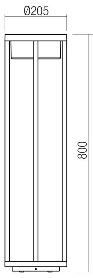 Redo 90676 - LED kültéri lámpa MAX LED/15W/230V 2700K 80 cm IP65 antracit