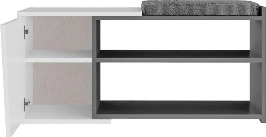 Fiona Bench - Anthracite, White