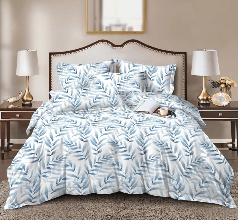 Mikroszálas ágyneműhuzat KOVENDI kék-fehér Ágyneműhuzat mérete: 2 db 70 x 90 cm | 200 x 220 cm