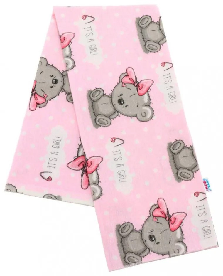 Flanel pelenka nyomtatott mintával New Baby rózsaszín It&#039;s a GIRL