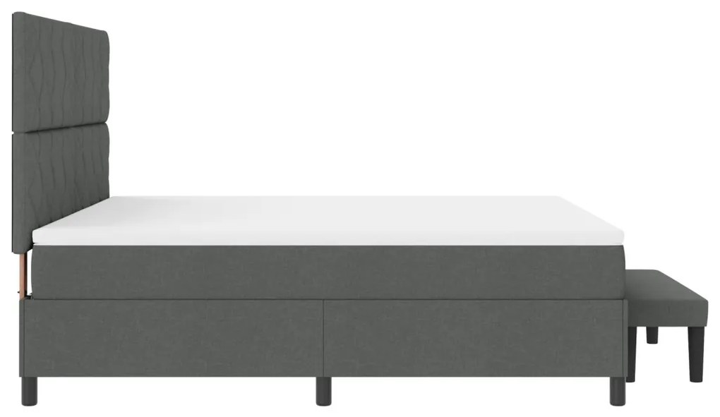 Box Spring Ágy Matraccal és Padal Sötétszürke 180x200 cm Szövet
