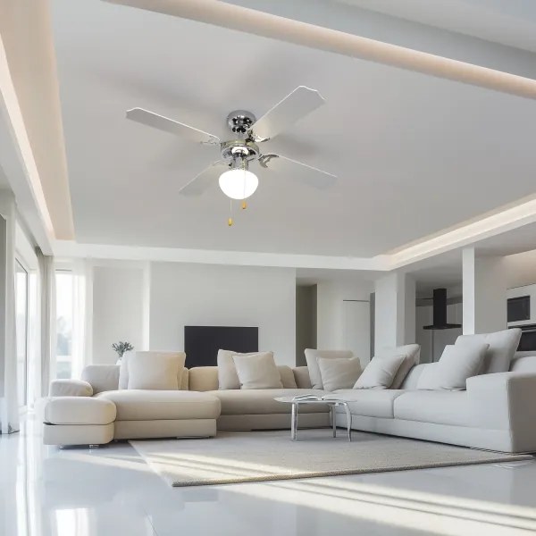 ZEVENTI - Mennyezeti ventilátor NAVAGIO 1xE27/60W/230V fekete/fehér