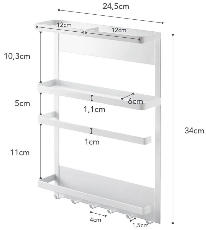 Tower Magnetic Side Rack fehér nagyméretű mágneses tartó - YAMAZAKI