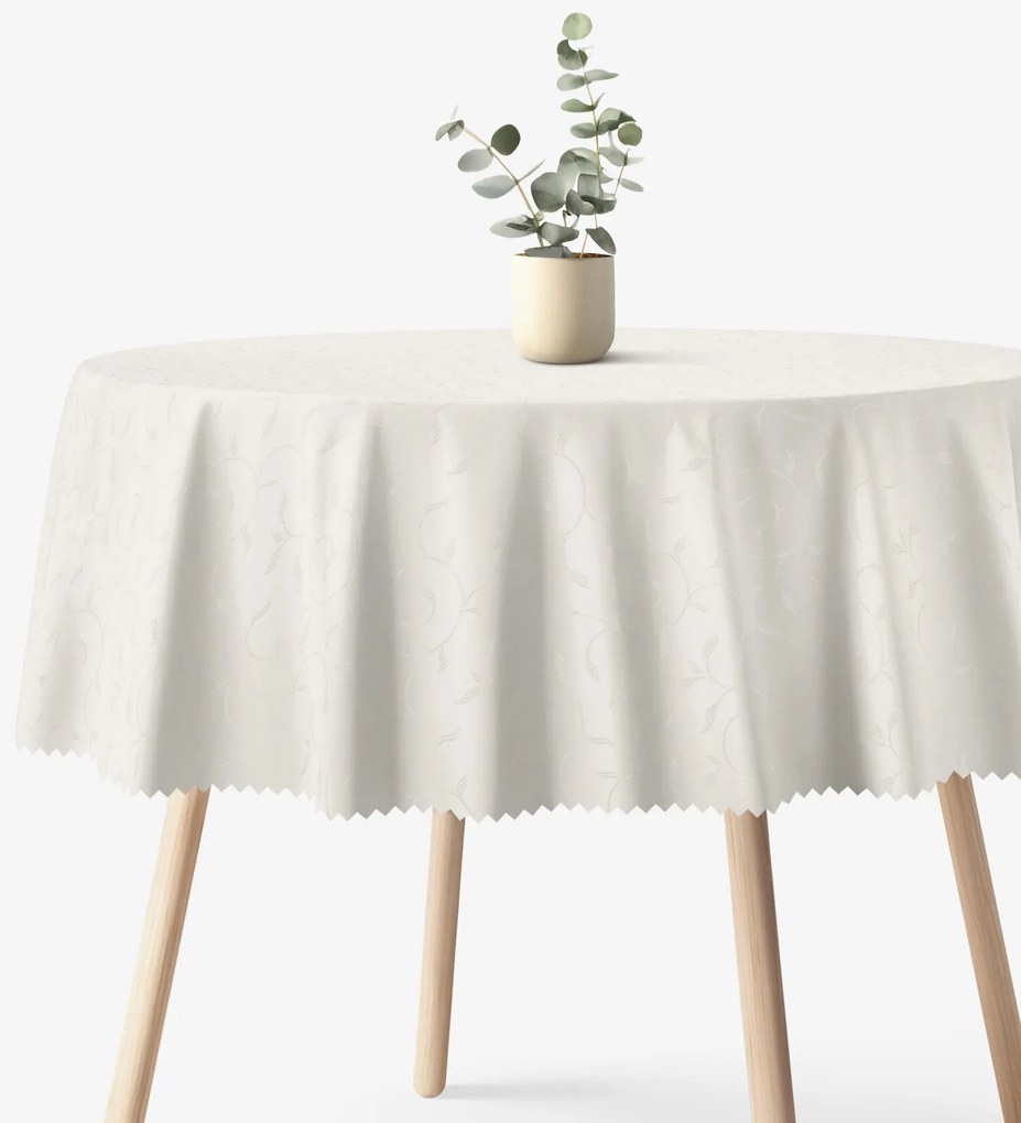Goldea ünnepi kör alakú teflonos terítő - tej színű nagy ornamentekkel ékesített Ø 140 cm