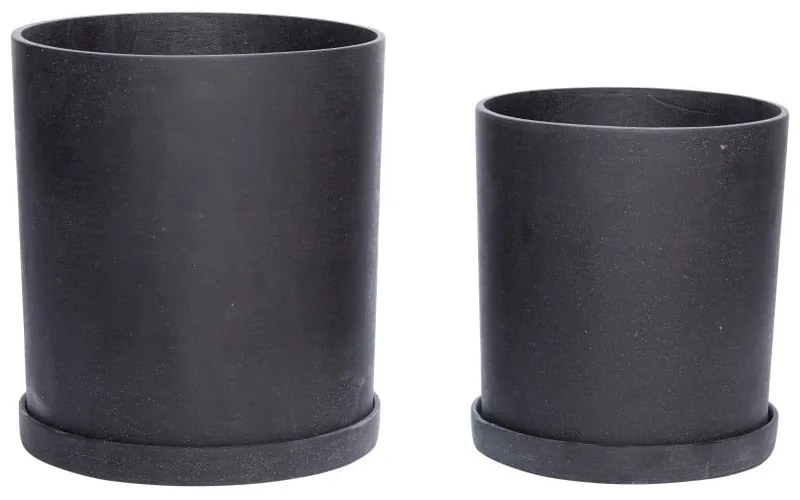 Hureno Picco 2 db fekete virágcserép - Hübsch