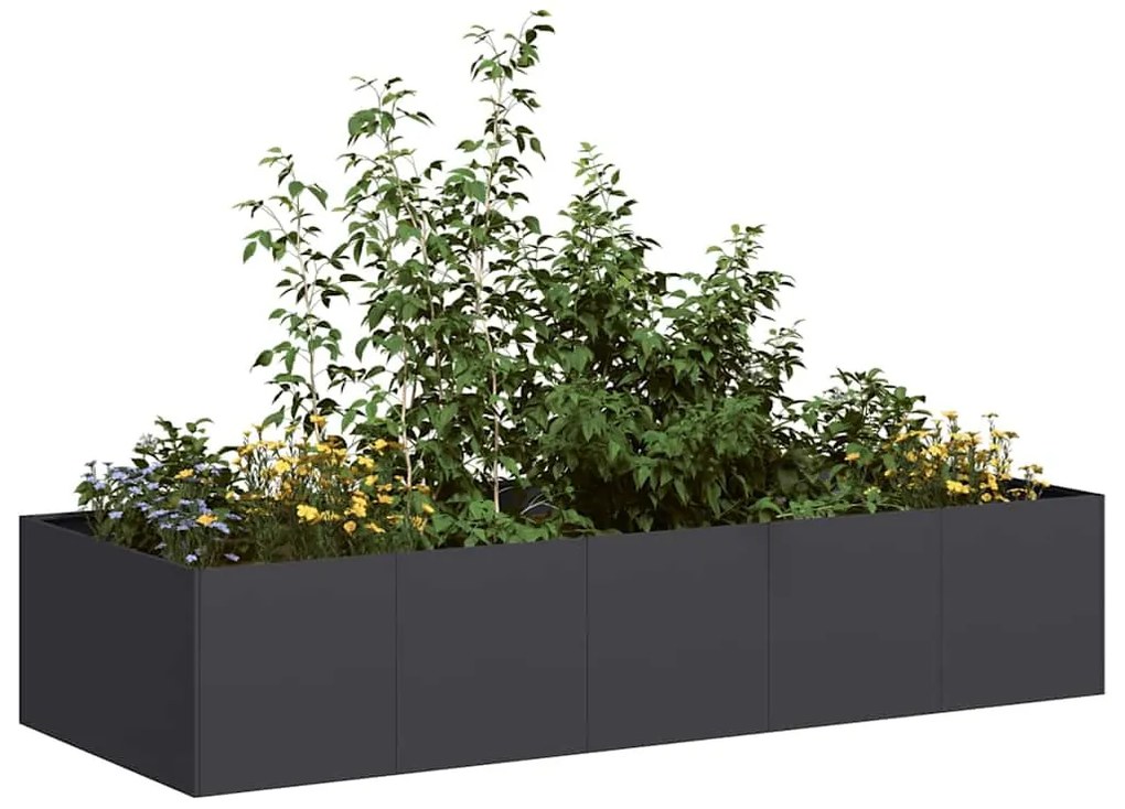 vidaXL ültetőtartó fekete 200x80x40 cm acél