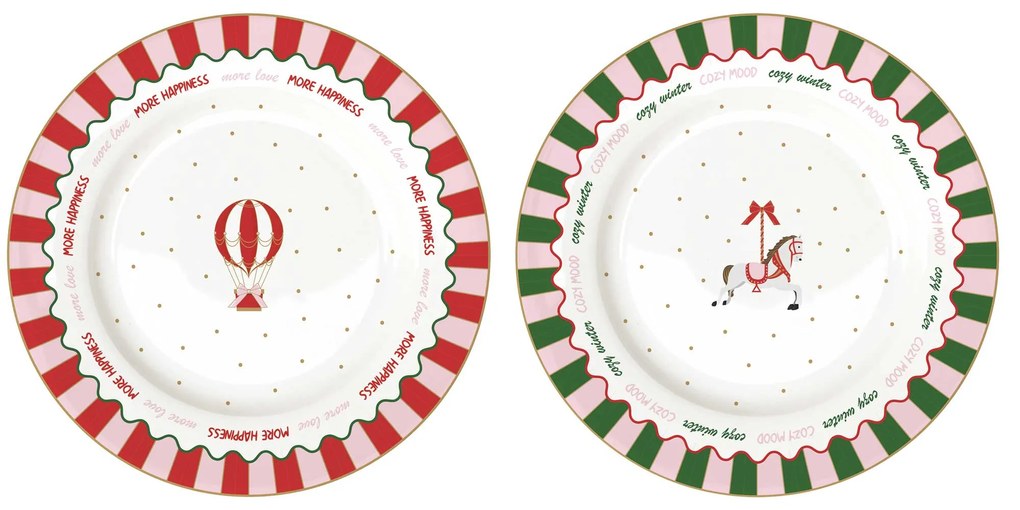 Porcelán lapostányér szett 2 db-os 27 cm díszdobozban Christmas Twist