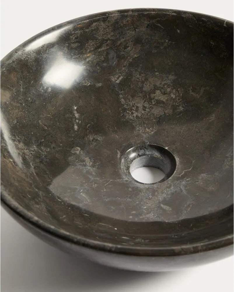 Szürke kő kerek mosdókagyló ø 40 cm Darnen – Kave Home