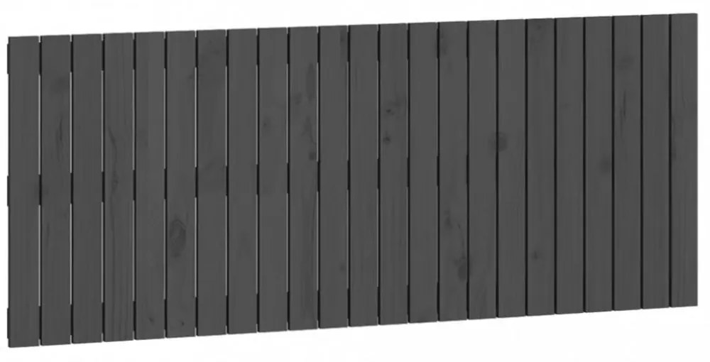 szürke tömör fenyőfa fali fejtámla 147 x 3 x 60 cm